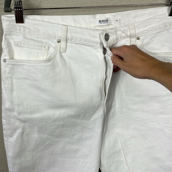NWT Hudson Bettie Taper Jeans White High Rise Ankle Sz 32 - Picture 4 of 14